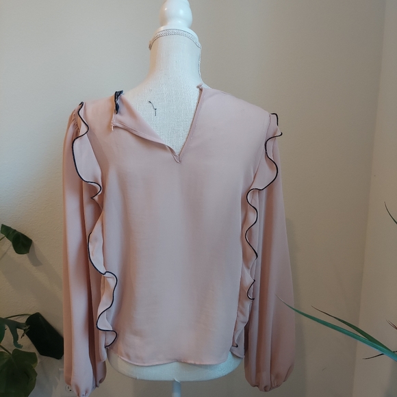 Zara Ruffled Pink Blouse - Picture 7 of 10